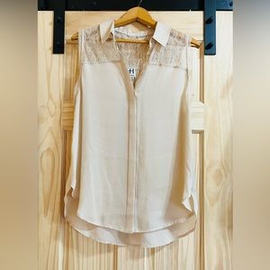 Haute Hippie Cream Lace Tank Top